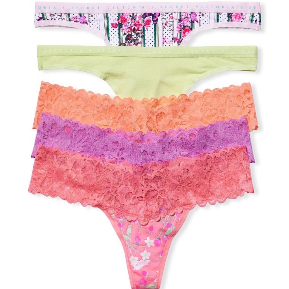 VICTORIA'S SECRET
5-Pack Cotton Mixed Thong Panties size XL